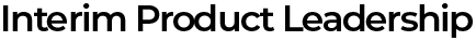 A logo with the words Interim Product Leadership in clear black font