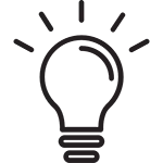 An icon showing a lightbulb to symbolize special projects